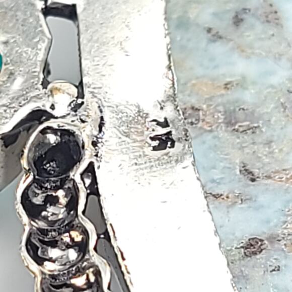 Majestic Larimar & Gem Accent Pendant (2.5") with 18" Necklace - Picture 10 of 11